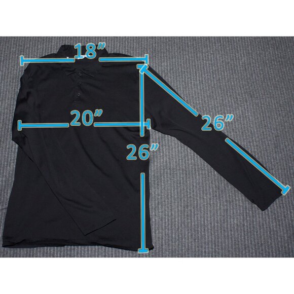 Selected Homme Identity Men's Long Sleeve Polo Shirt Collared Black Large Cotton - Picture 3 of 5